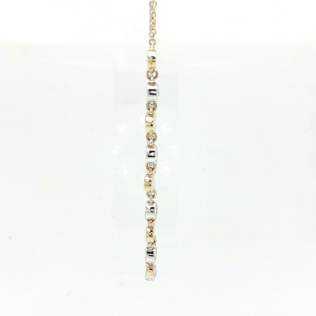14 Karat White & Yellow Gold Necklace with 0.25 Carats of Diamonds