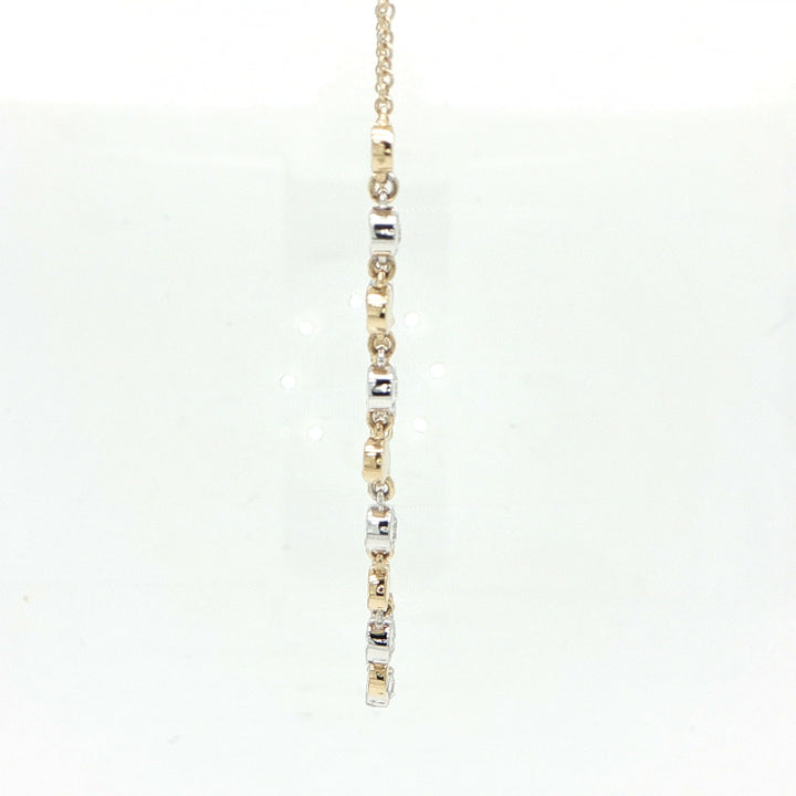 14 Karat White & Yellow Gold Necklace with 0.25 Carats of Diamonds