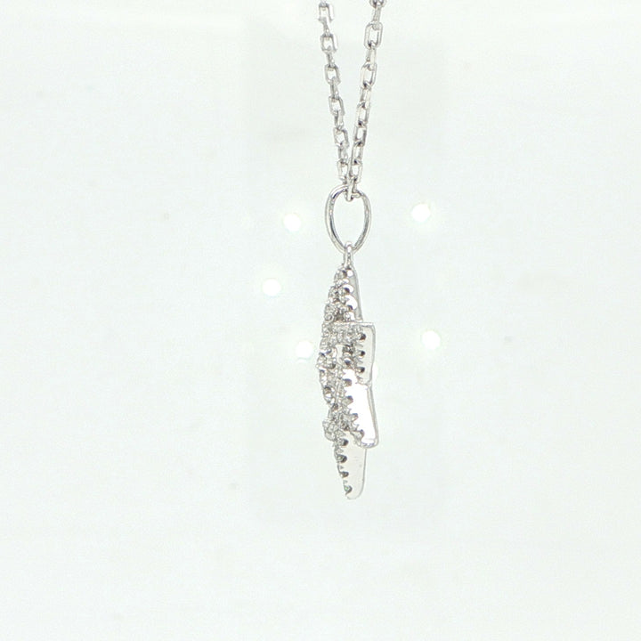 14K White Gold Diamond Star of David Necklace