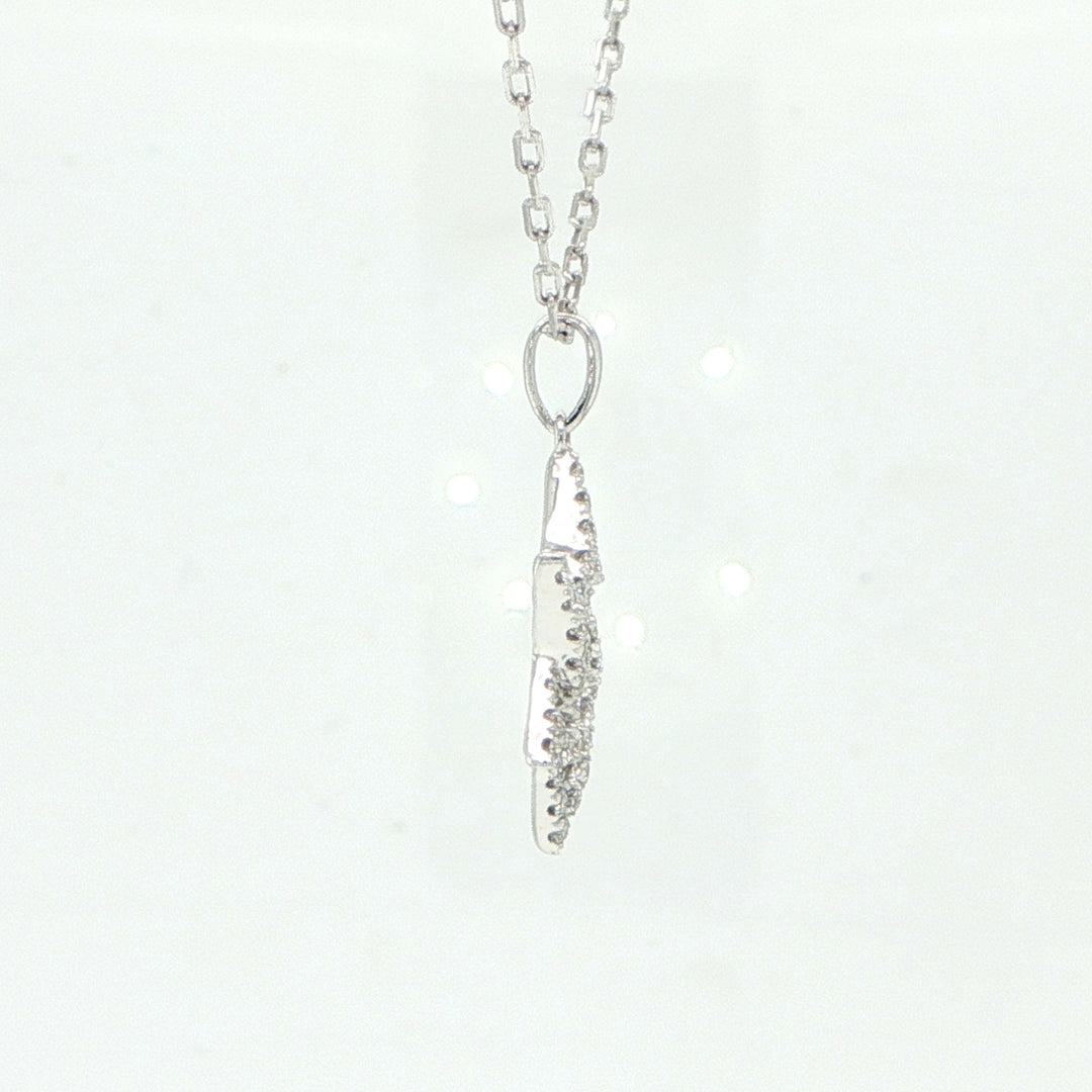 14K White Gold Diamond Star of David Necklace