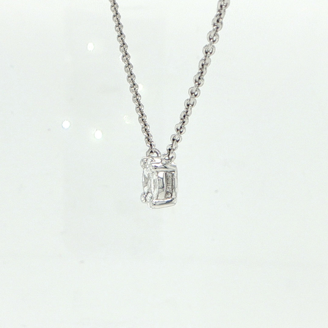 18K White Gold Marquise & Pear Diamond Circle Necklace