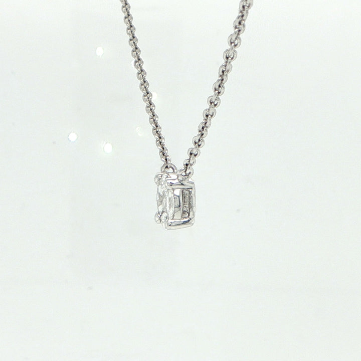 18K White Gold Marquise & Pear Diamond Circle Necklace