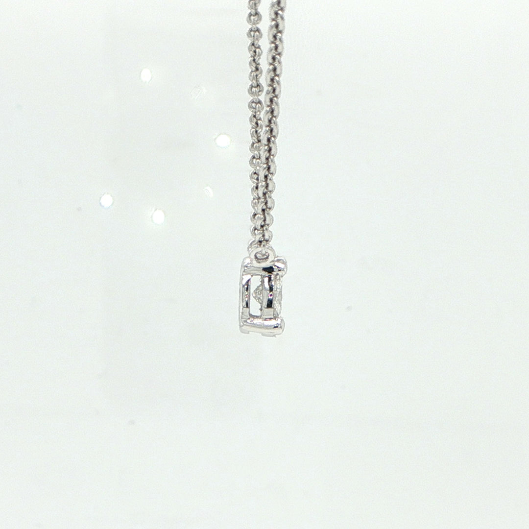 18K White Gold Marquise & Pear Diamond Circle Necklace