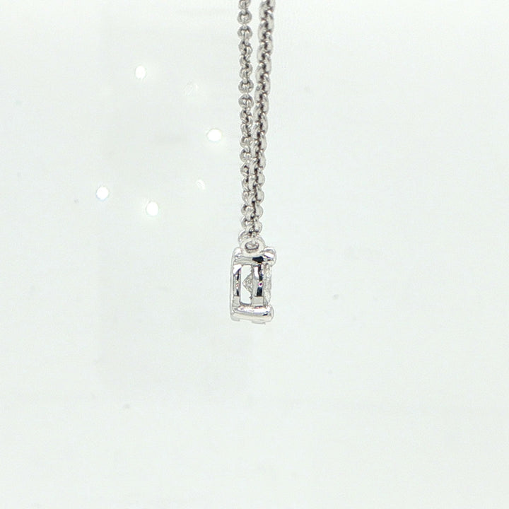 18K White Gold Marquise & Pear Diamond Circle Necklace