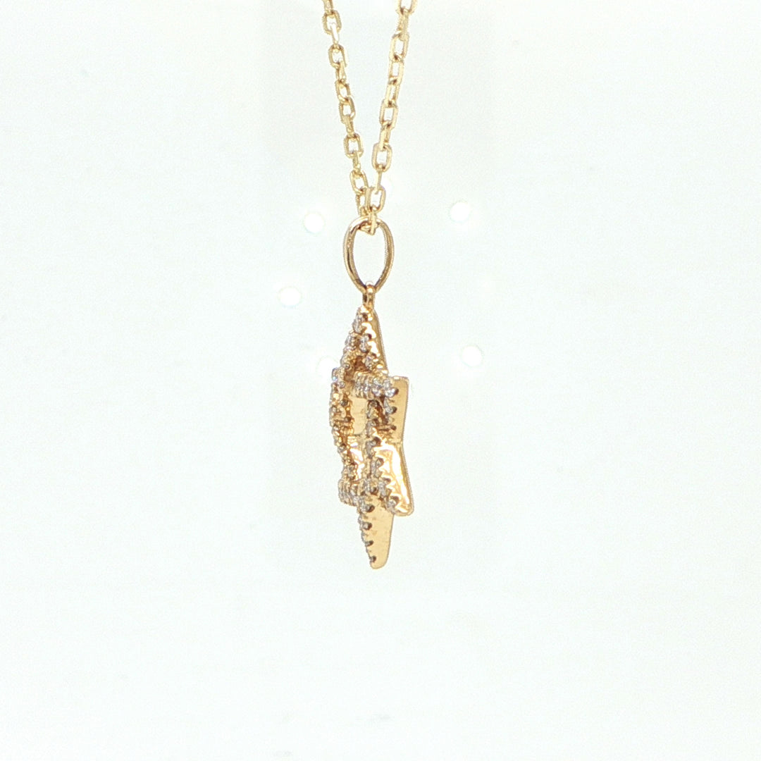 14K Yellow Gold Diamond Star of David Necklace