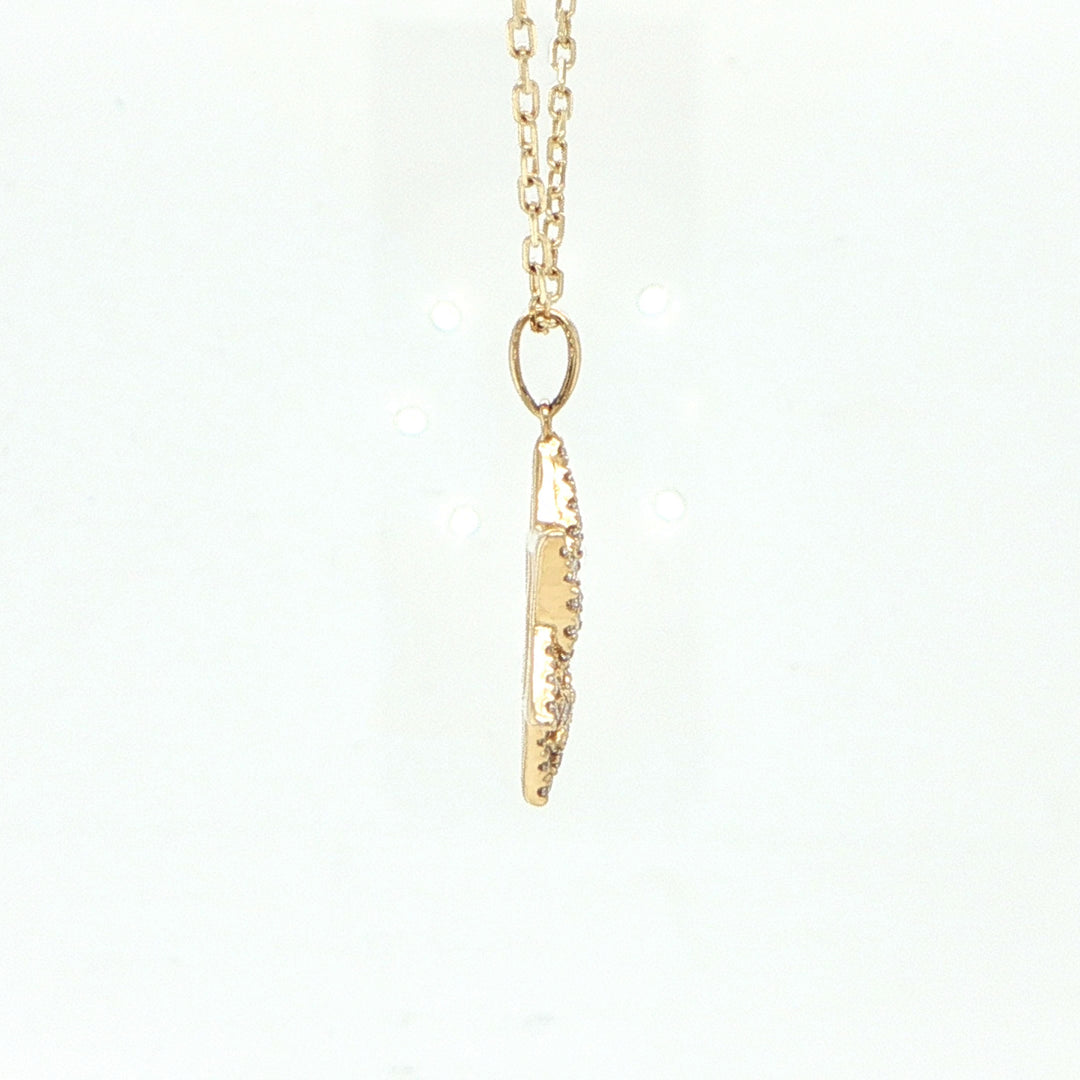14K Yellow Gold Diamond Star of David Necklace