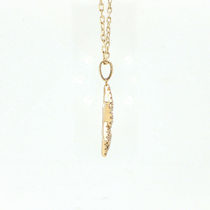14K Yellow Gold Diamond Star of David Necklace