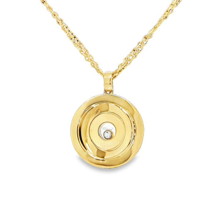 Chopard 18K Yellow Gold Happy Spirit Diamond Pendant Necklace