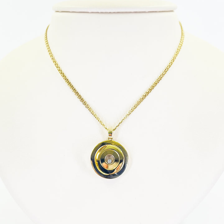 Chopard 18K Yellow Gold Happy Spirit Diamond Pendant Necklace