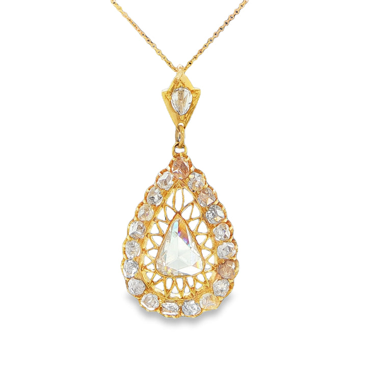 Antique Rose Cut Diamond Necklace