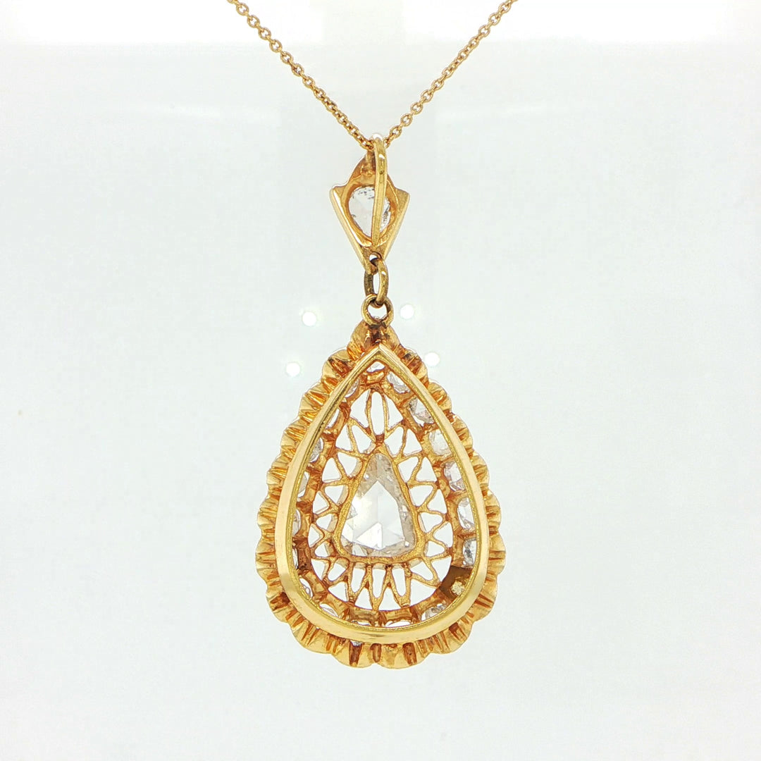 Antique Rose Cut Diamond Necklace