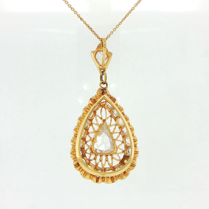 Antique Rose Cut Diamond Necklace