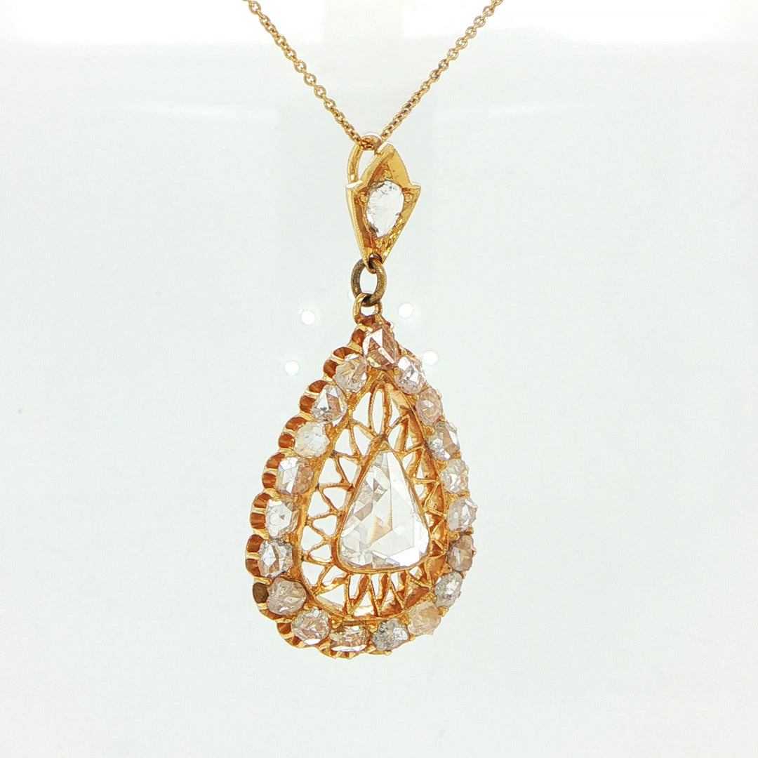 Antique Rose Cut Diamond Necklace