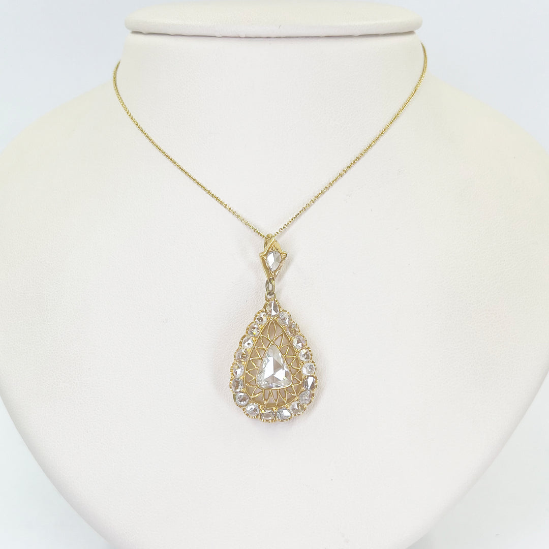 Antique Rose Cut Diamond Necklace
