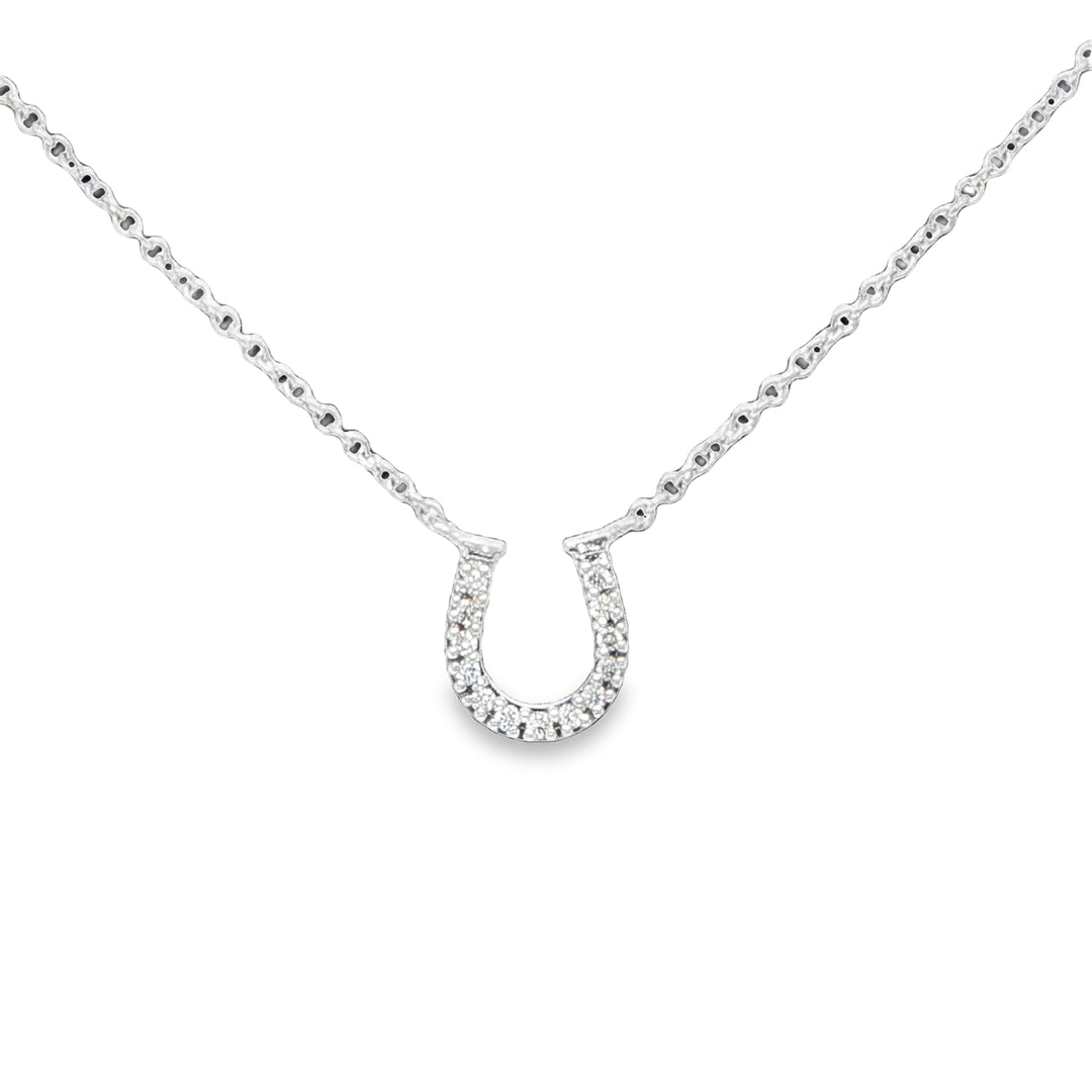 Tiffany & Co. 18K White Gold Diamond Horseshoe Necklace