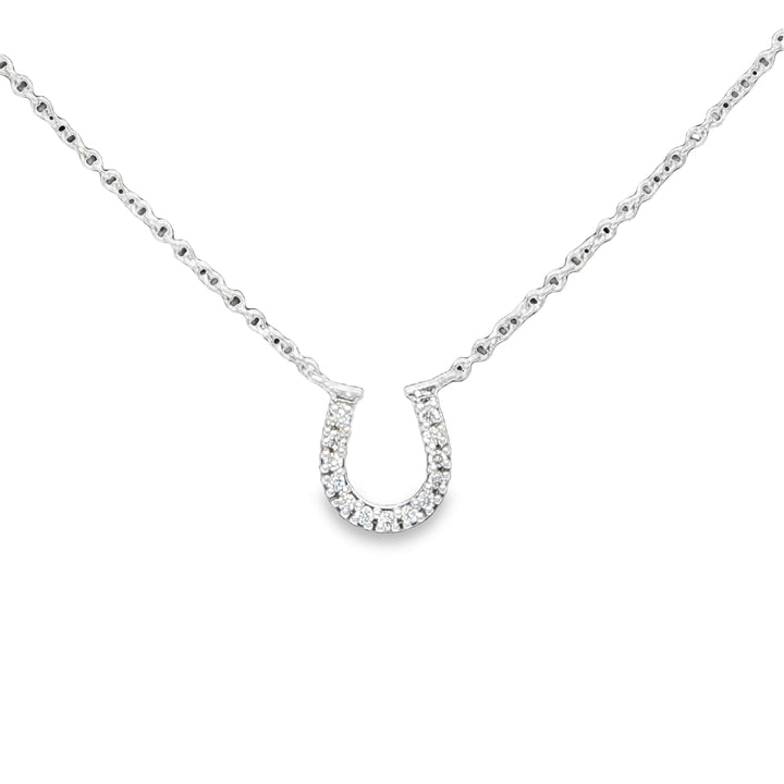 Tiffany & Co. 18K White Gold Diamond Horseshoe Necklace