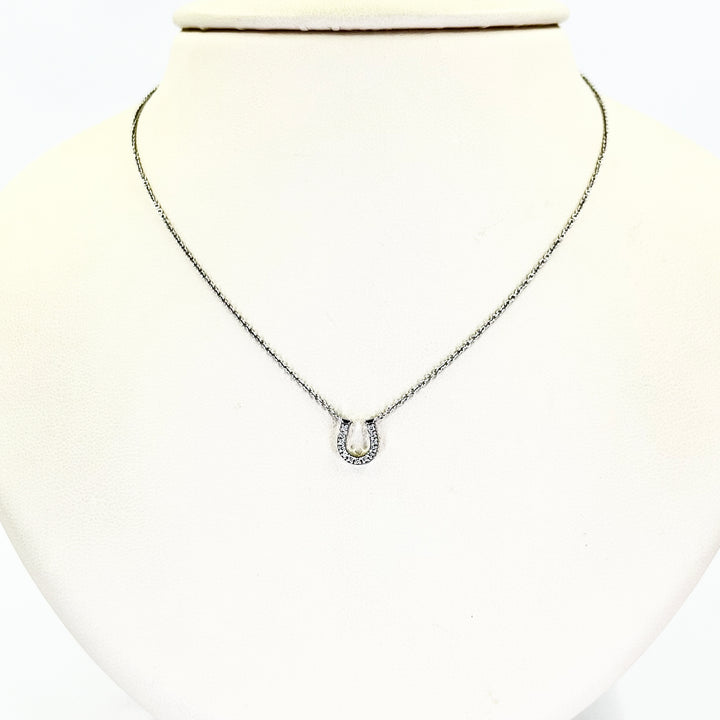 Tiffany & Co. 18K White Gold Diamond Horseshoe Necklace
