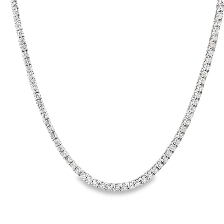 18K White Gold Diamond Tennis Necklace 2.1mm