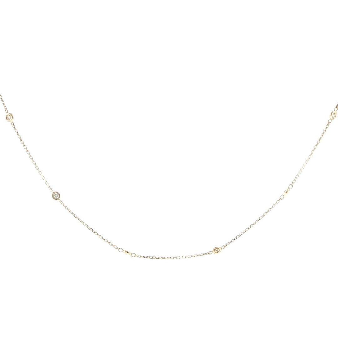 14K Yellow Gold Diamond by the Yard Necklace
