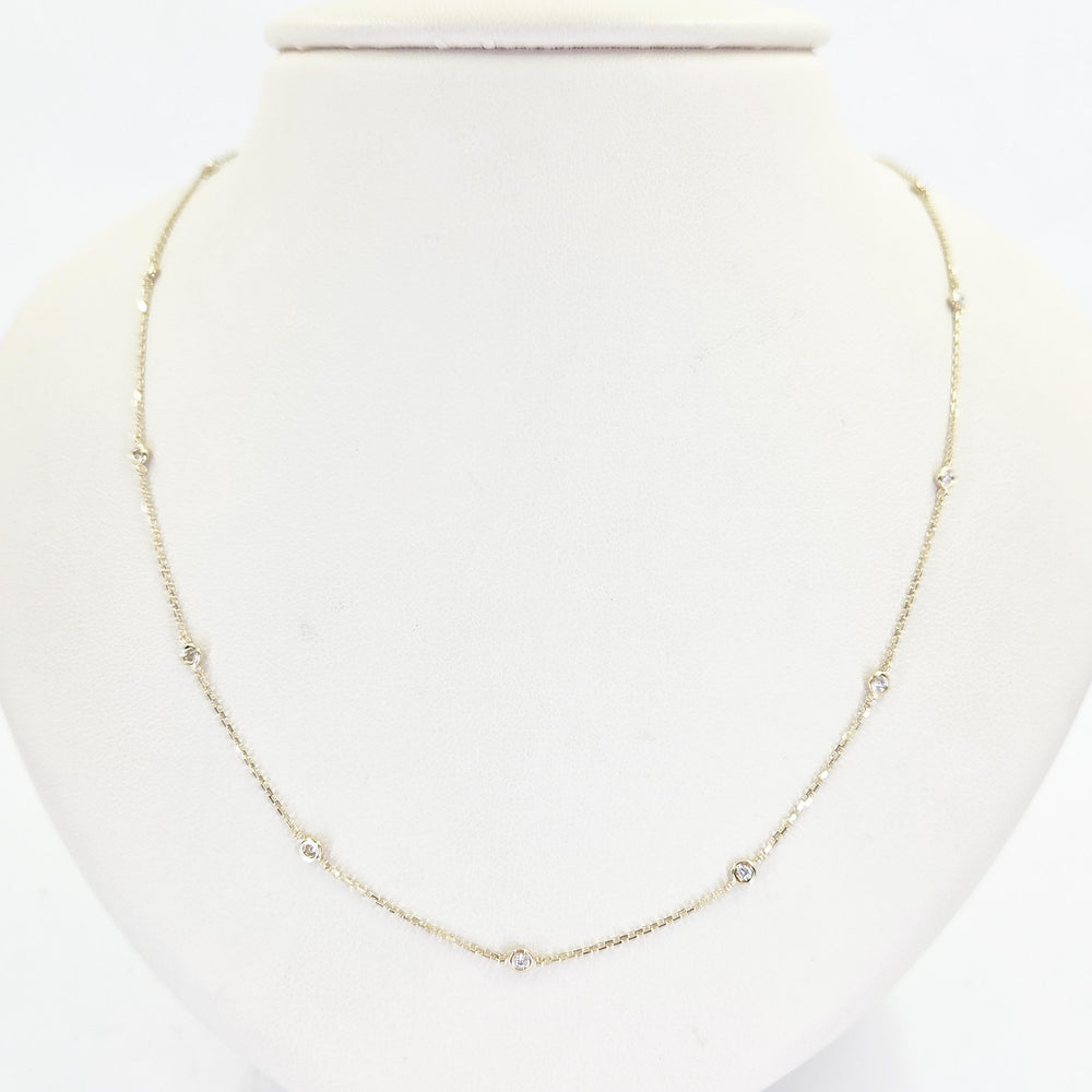 14K Yellow Gold Diamond by the Yard Necklace