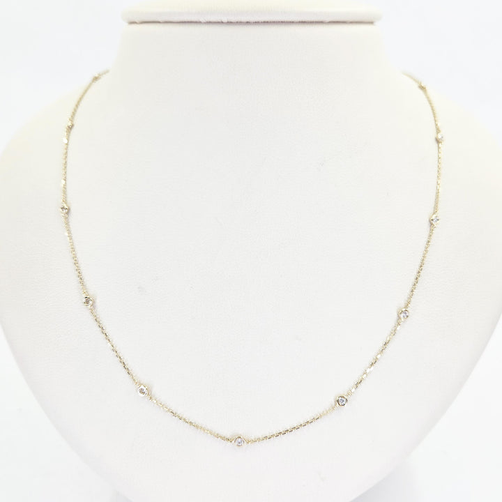 14K Yellow Gold Diamond by the Yard Necklace