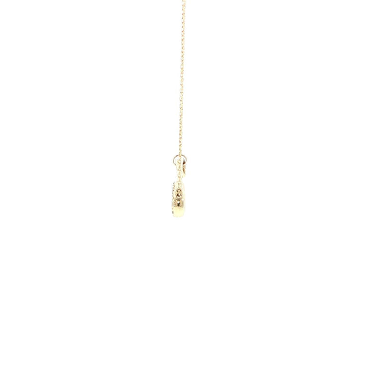 14K Yellow Gold Diamond Safety Pin Necklace