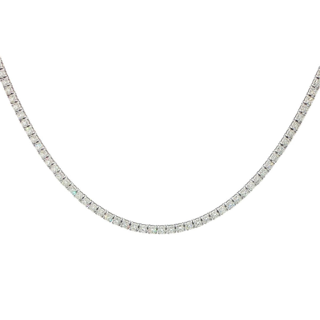 18K White Gold Diamond Tennis Necklace
