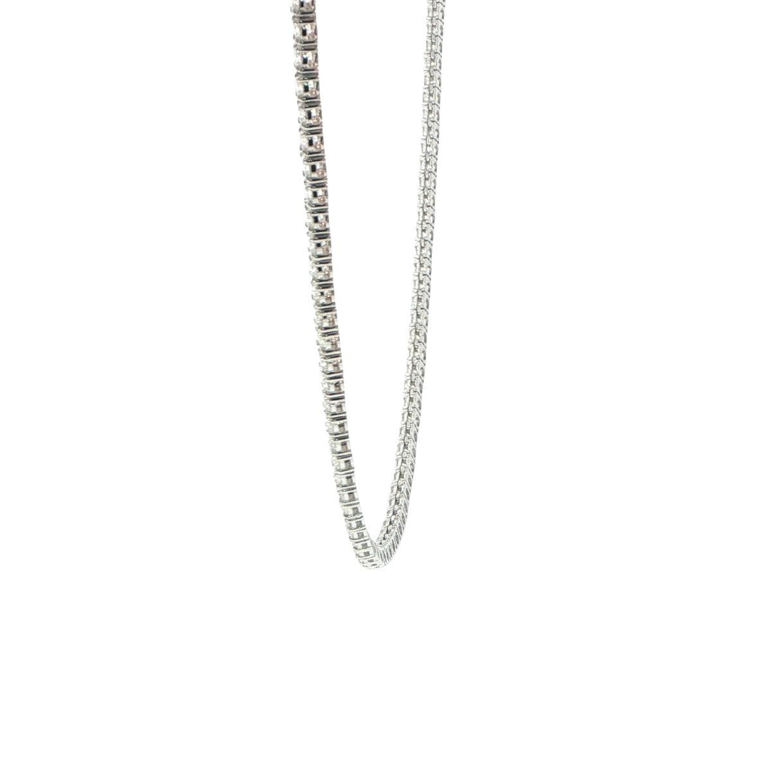 18K White Gold Diamond Tennis Necklace