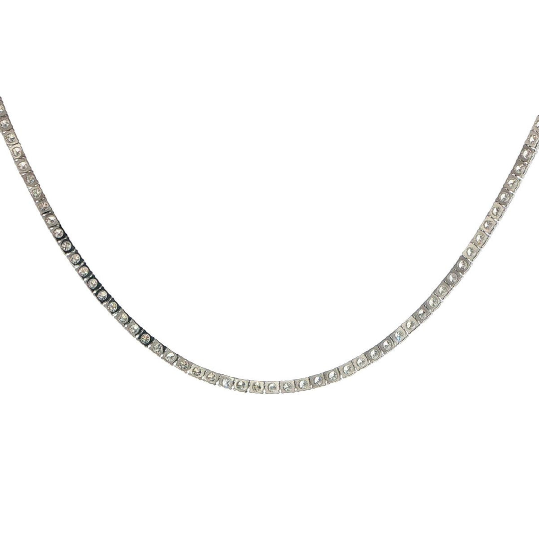 18K White Gold Diamond Tennis Necklace