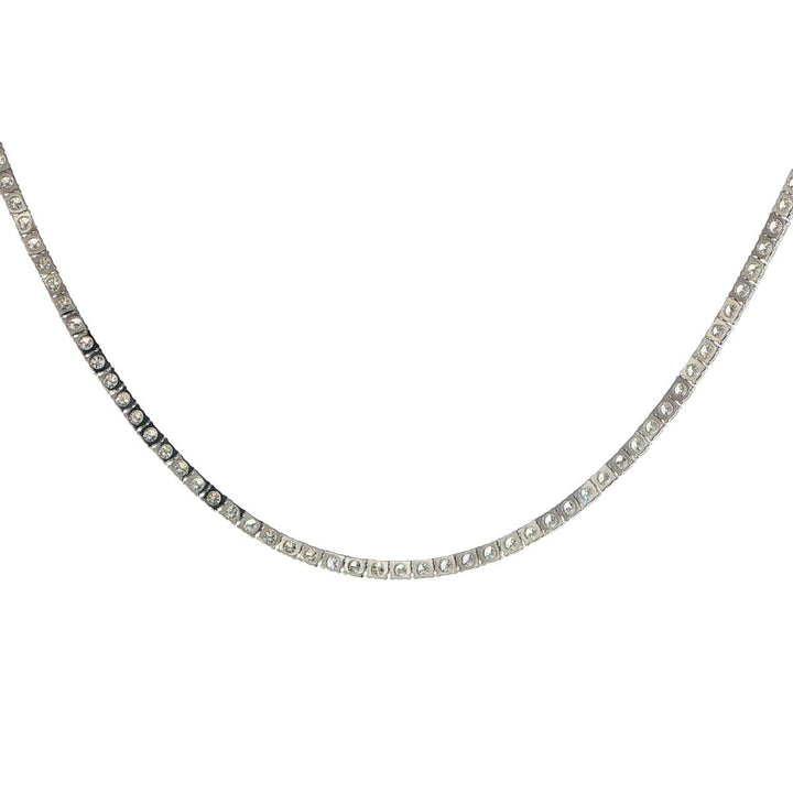 18K White Gold Diamond Tennis Necklace