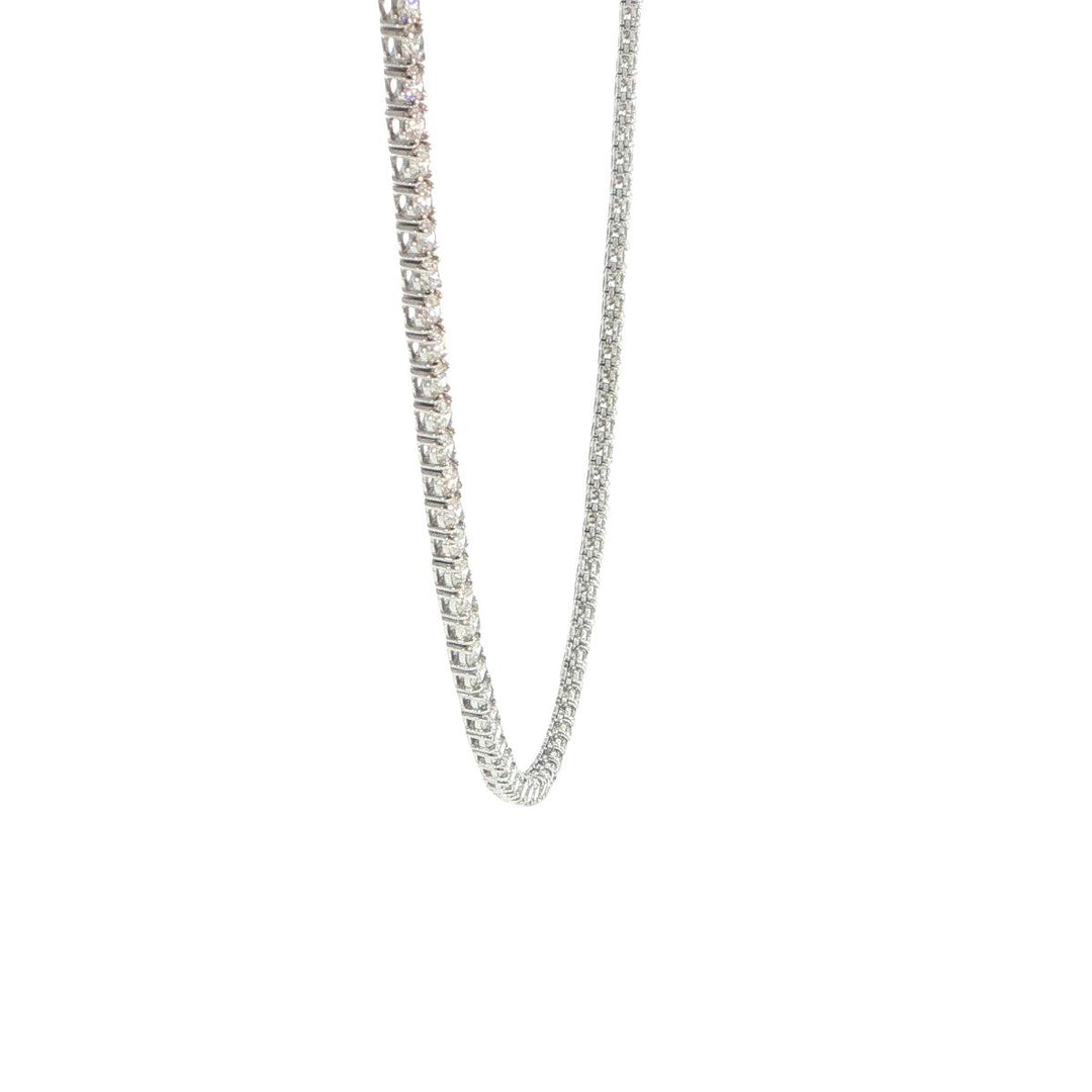 18K White Gold Diamond Tennis Necklace
