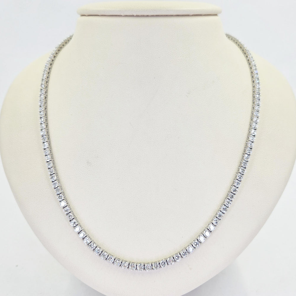 18K White Gold Diamond Tennis Necklace