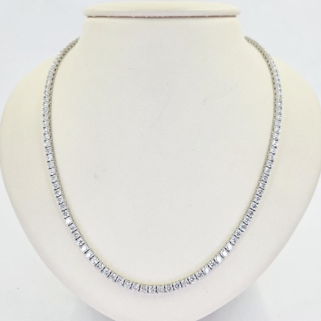 18K White Gold Diamond Tennis Necklace