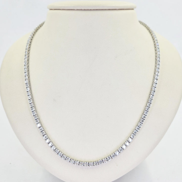 18K White Gold Diamond Tennis Necklace