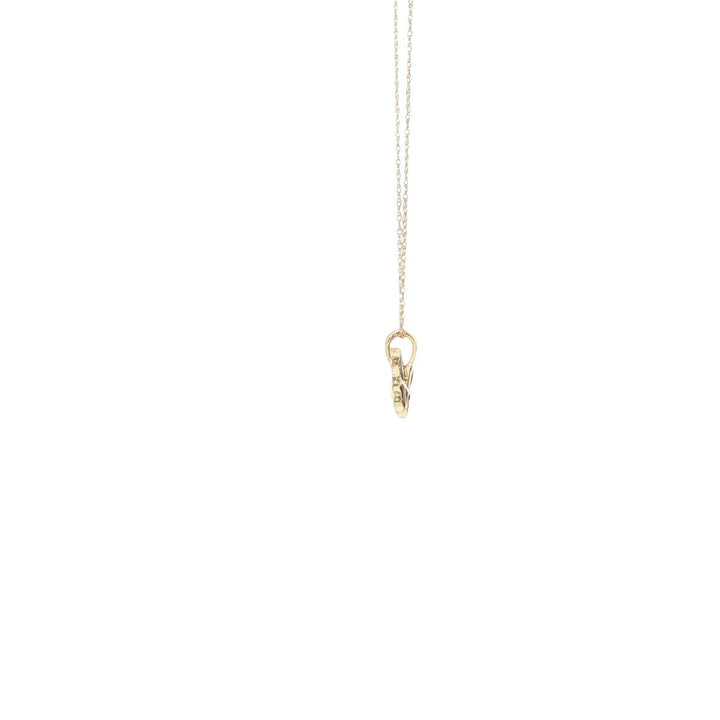 14K Yellow Gold Diamond Butterfly Necklace
