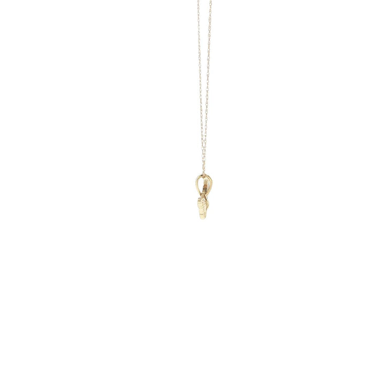 14K Yellow Gold Diamond Butterfly Necklace