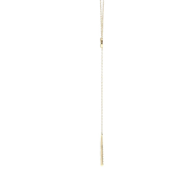 14K Yellow Gold Diamond Bar Drop Necklace