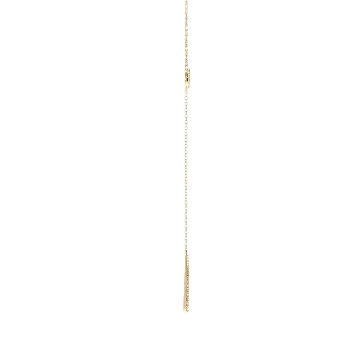 14K Yellow Gold Diamond Bar Drop Necklace