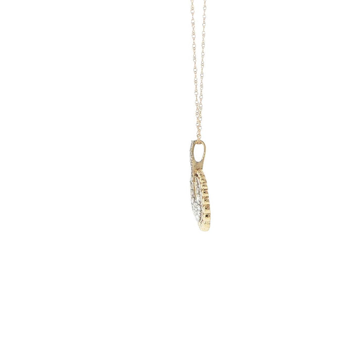 14K Yellow Gold Circular Diamond Necklace