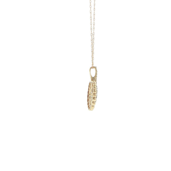 14K Yellow Gold Circular Diamond Necklace
