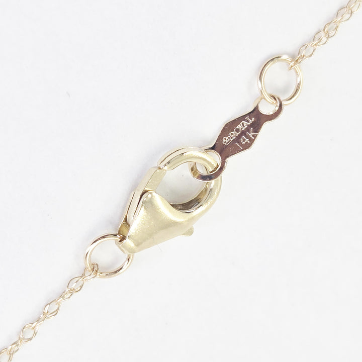 14K Yellow Gold Circular Diamond Necklace