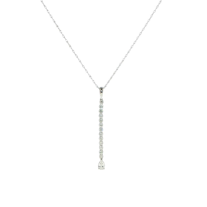 14K White Gold Flexible Bar Diamond Necklace