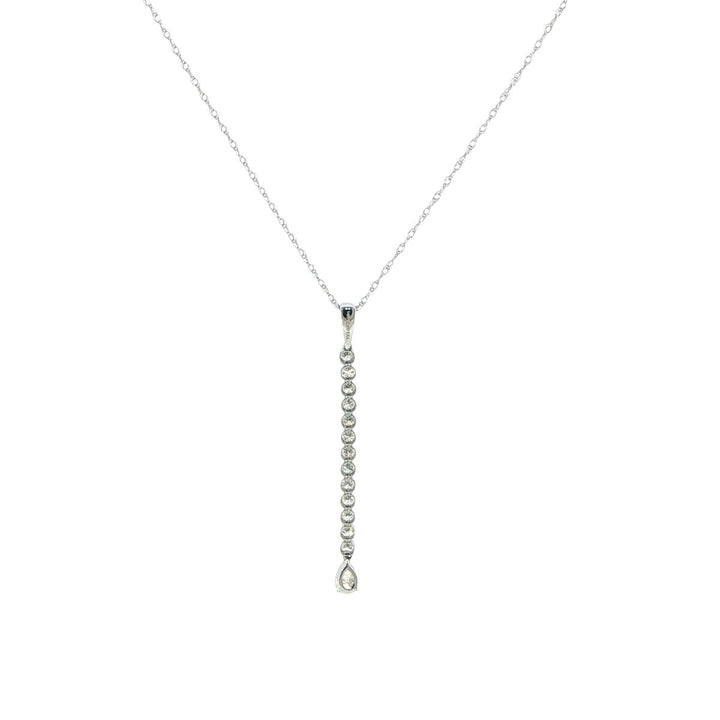 14K White Gold Flexible Bar Diamond Necklace