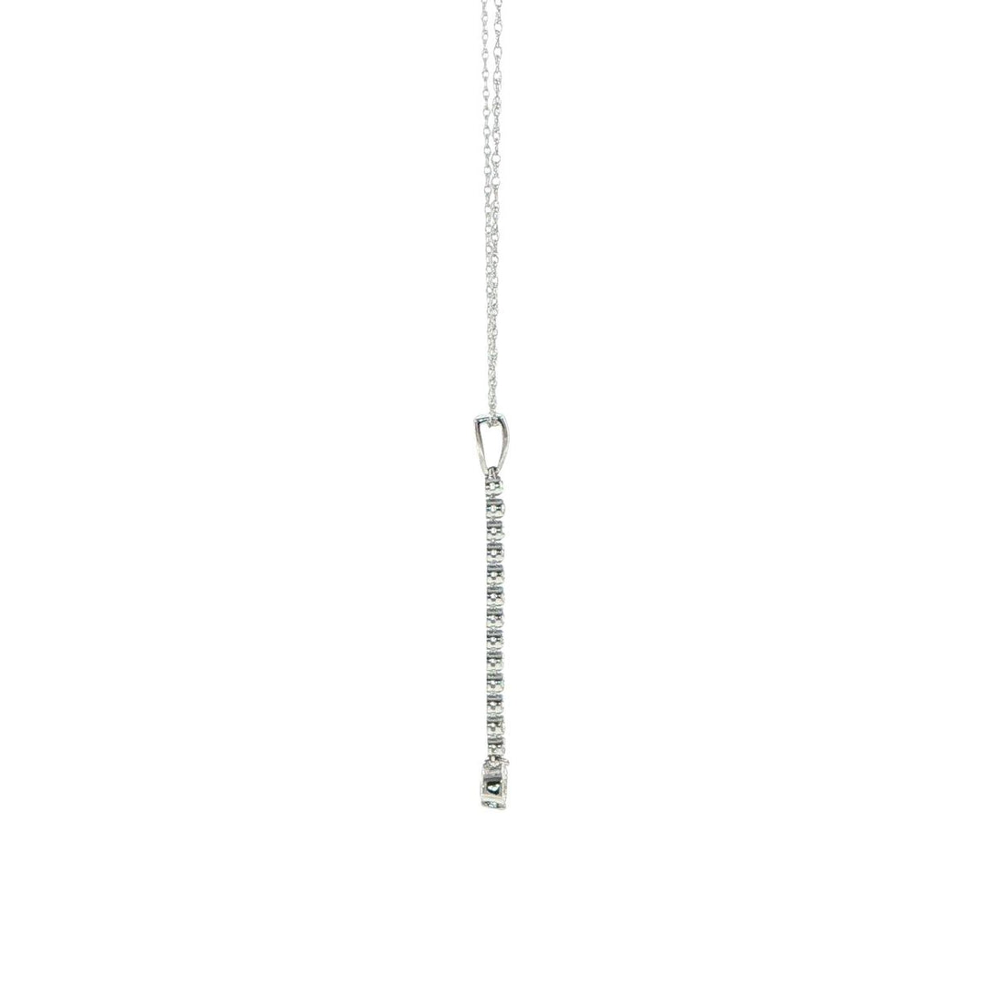 14K White Gold Flexible Bar Diamond Necklace