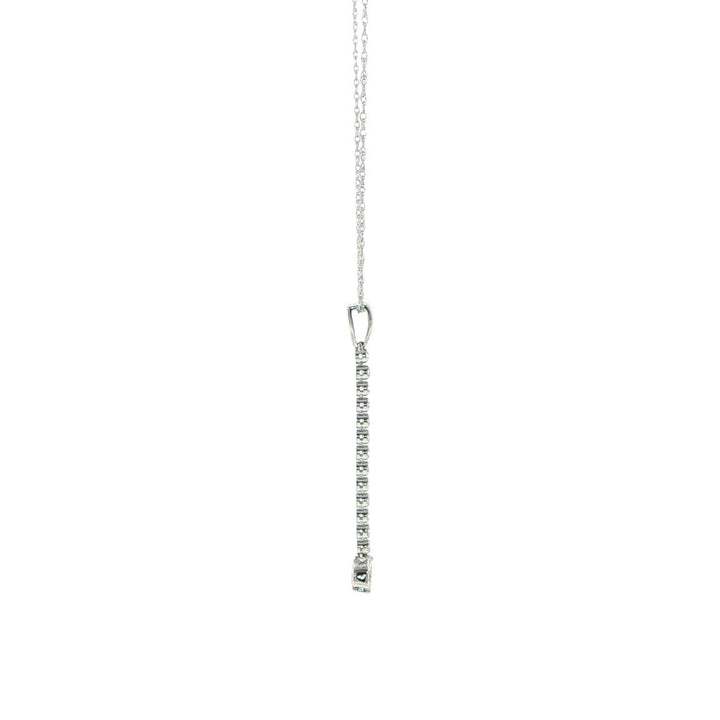 14K White Gold Flexible Bar Diamond Necklace