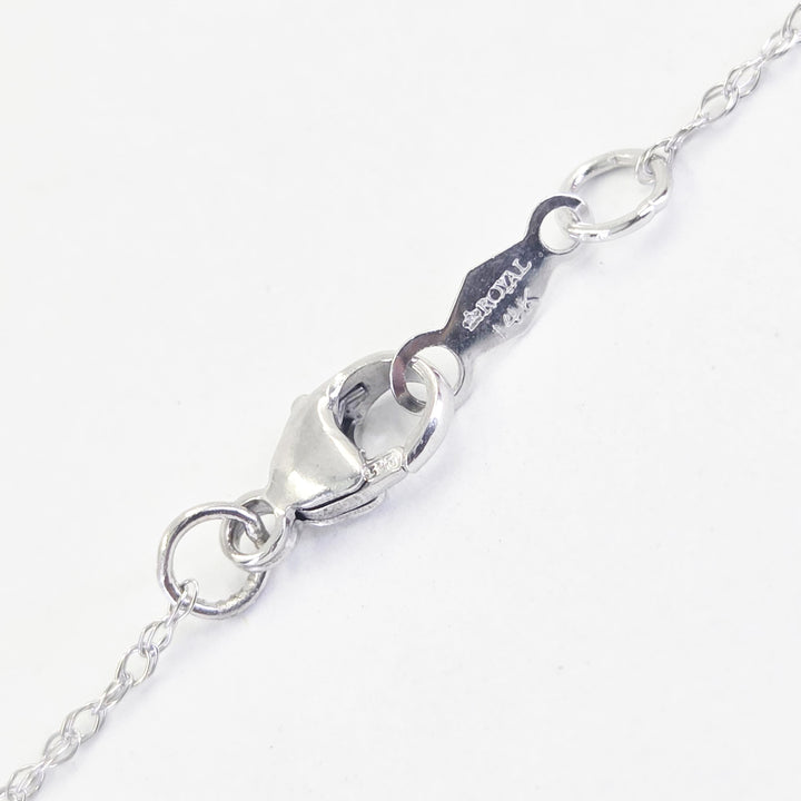 14K White Gold Flexible Bar Diamond Necklace