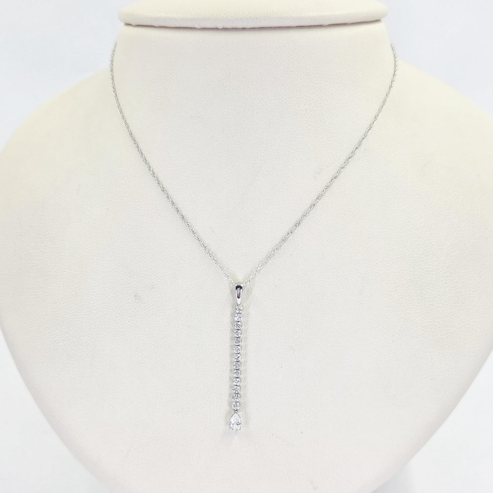 14K White Gold Flexible Bar Diamond Necklace