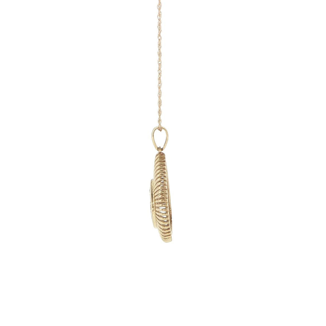 14K Yellow Gold Diamond Teardrop Necklace