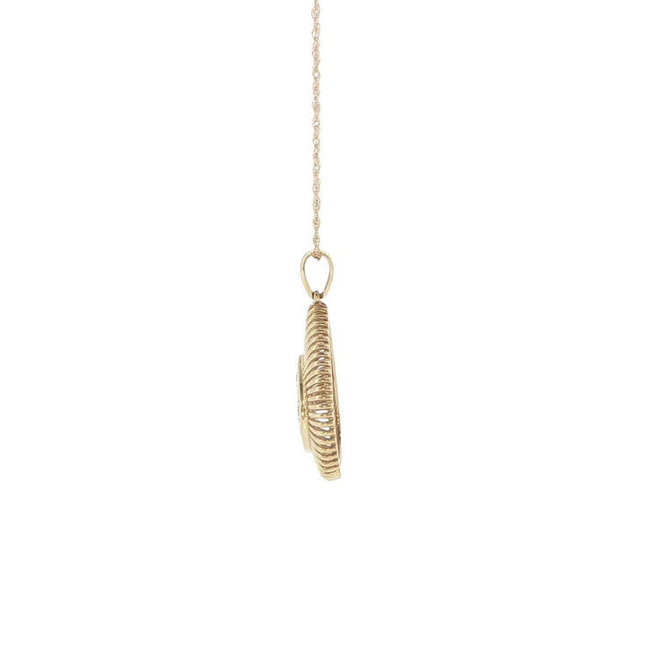14K Yellow Gold Diamond Teardrop Necklace