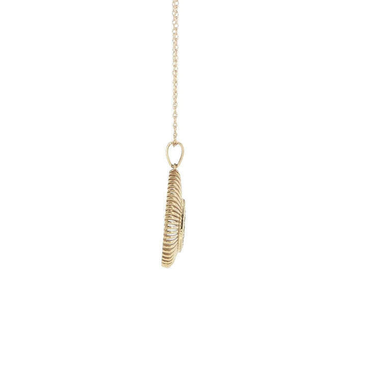 14K Yellow Gold Diamond Teardrop Necklace